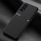 For OPPO Reno5 Pro 5G Classic Tilt Strip Grain Magnetic Shockproof PC + TPU Case(Black) - 1