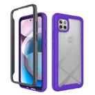 For Motorola Moto One 5G Ace Starry Sky Solid Color Series Shockproof PC + TPU Protective Case(Purple) - 1