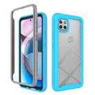 For Motorola Moto One 5G Ace Starry Sky Solid Color Series Shockproof PC + TPU Protective Case(Light Blue) - 1