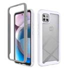 For Motorola Moto One 5G Ace Starry Sky Solid Color Series Shockproof PC + TPU Protective Case(White) - 1