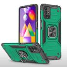 For Samsung Galaxy M31s Magnetic Armor Shockproof TPU + PC Case with Metal Ring Holder(Dark Green) - 1