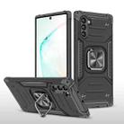 For Samsung Galaxy Note 10 Magnetic Armor Shockproof TPU + PC Case with Metal Ring Holder(Black) - 1