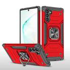 For Samsung Galaxy Note 10 Magnetic Armor Shockproof TPU + PC Case with Metal Ring Holder(Red) - 1