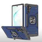 For Samsung Galaxy Note 10 Magnetic Armor Shockproof TPU + PC Case with Metal Ring Holder(Blue) - 1