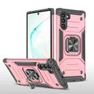 For Samsung Galaxy Note 10 Magnetic Armor Shockproof TPU + PC Case with Metal Ring Holder(Rose Gold) - 1