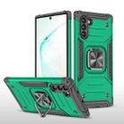 For Samsung Galaxy Note 10 Magnetic Armor Shockproof TPU + PC Case with Metal Ring Holder(Dark Green) - 1