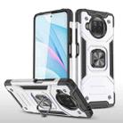 For Xiaomi Mi 10T Lite 5G Magnetic Armor Shockproof TPU + PC Case with Metal Ring Holder(Silver) - 1