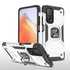 For Xiaomi Mi 10T Pro 5G Magnetic Armor Shockproof TPU + PC Case with Metal Ring Holder(Silver) - 1