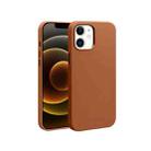 For iPhone 12 mini QIALINO Nappa Leather Shockproof Magsafe Case (Brown) - 1