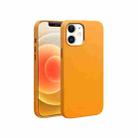 For iPhone 12 mini QIALINO Nappa Leather Shockproof Magsafe Case (Yellow) - 1