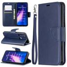 For Xiaomi Redmi Note 8 Retro Lambskin Texture Pure Color Horizontal Flip PU Leather Case with Holder & Card Slots & Wallet & Lanyard(Blue) - 1