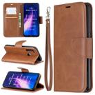 For Xiaomi Redmi Note 8 Retro Lambskin Texture Pure Color Horizontal Flip PU Leather Case with Holder & Card Slots & Wallet & Lanyard(Brown) - 1