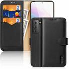 For Samsung Galaxy S21+ 5G DUX DUCIS Hivo Series Cowhide + PU + TPU Leather Horizontal Flip Case with Holder & Card Slots(Black) - 1