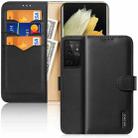 For Samsung Galaxy S21 Ultra 5G DUX DUCIS Hivo Series Cowhide + PU + TPU Leather Horizontal Flip Case with Holder & Card Slots(Black) - 1