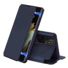 For Samsung Galaxy S21 Ultra 5G DUX DUCIS Skin X Series PU + TPU Horizontal Flip Leather Case with Holder & Card Slots(Blue) - 1
