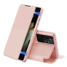 For Samsung Galaxy S21 Ultra 5G DUX DUCIS Skin X Series PU + TPU Horizontal Flip Leather Case with Holder & Card Slots(Rose Gold) - 1