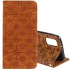For Samsung Galaxy A02s (EU Version) Lucky Flowers Embossing Pattern Magnetic Horizontal Flip Leather Case with Holder & Card Slots(Yellow Brown) - 1