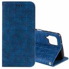 For Samsung Galaxy A12 Lucky Flowers Embossing Pattern Magnetic Horizontal Flip Leather Case with Holder & Card Slots(Dark Blue) - 1