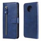 For Xiaomi Redmi Note 9 5G (CN Version) / Note 9T 5G Fashion Calf Texture Zipper Horizontal Flip Leather Case with Holder & Card Slots & Wallet(Blue) - 1