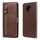 For Xiaomi Redmi Note 9 5G (CN Version) / Note 9T 5G Fashion Calf Texture Zipper Horizontal Flip Leather Case with Holder & Card Slots & Wallet(Brown) - 1