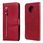 For Xiaomi Redmi Note 9 5G (CN Version) / Note 9T 5G Fashion Calf Texture Zipper Horizontal Flip Leather Case with Holder & Card Slots & Wallet(Red) - 1