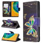 For Huawei Mate 30 Pro Colored Drawing Horizontal Flip Leather Case with Holder & Card Slots & Wallet(Big Butterfly) - 1