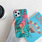 Shockproof IMD TPU Protective Case with Ring Holder For iPhone 11 Pro Max(Red Background Leaves) - 1