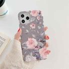 Shockproof IMD TPU Protective Case For iPhone 11 Pro Max(Grey Background Flower) - 1