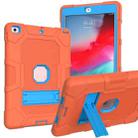 Contrast Color Robot Shockproof Silicone + PC Protective Case with Holder For iPad 9.7 (2018 / 2017)(Orange Blue) - 1