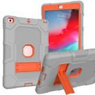Contrast Color Robot Shockproof Silicone + PC Protective Case with Holder For iPad 9.7 (2018 / 2017)(Grey Orange) - 1