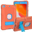 Contrast Color Robot Shockproof Silicone + PC Protective Case with Holder For iPad mini 5 / 4(Orange Blue) - 1