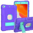 Contrast Color Robot Shockproof Silicone + PC Protective Case with Holder For iPad mini 5 / 4(Purple Mint Green) - 1