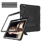 For iPad Pro 12.9 inch (2020) Contrast Color Robot Shockproof Silicone + PC Protective Tablet Case with Holder(Black) - 2
