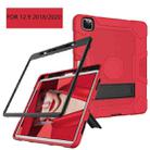 For iPad Pro 12.9 inch (2020) Contrast Color Robot Shockproof Silicone + PC Protective Tablet Case with Holder(Red Black) - 2