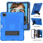 For iPad Pro 12.9 inch (2020) Contrast Color Robot Shockproof Silicone + PC Protective Tablet Case with Holder(Dark Blue Black) - 4
