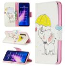 For Xiaomi Redmi Note 8 Colored Drawing Horizontal Flip Leather Case with Holder & Card Slots & Wallet(Umbrella Elephant) - 1