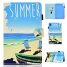 For Huawei MediaPad M6 10.8 Colored Drawing Stitching Horizontal Flip Leather Case, with Holder & Card Slots(Beach) - 1