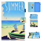 For Galaxy Tab A 8.0 2019 / T290 Colored Drawing Stitching Horizontal Flip Leather Case, with Holder & Card Slots(Beach) - 1