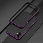 For iPhone 11 Pro Max Aurora Series Lens Protector + Metal Frame Protective Case (Black Purple) - 2