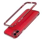 For iPhone 11 Pro Max Aurora Series Lens Protector + Metal Frame Protective Case (Red) - 1