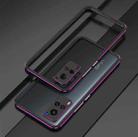 For vivo X60 Pro Aurora Series Lens Protector + Metal Frame Protective Case(Black Purple) - 2