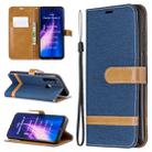 For Xiaomi Redmi Note 8 Color Matching Denim Texture Horizontal Flip Leather Case with Holder & Card Slots & Wallet & Lanyard(Navy) - 1