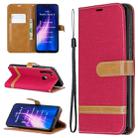 For Xiaomi Redmi Note 8 Color Matching Denim Texture Horizontal Flip Leather Case with Holder & Card Slots & Wallet & Lanyard(Red) - 1