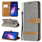 For Xiaomi Redmi Note 8 Color Matching Denim Texture Horizontal Flip Leather Case with Holder & Card Slots & Wallet & Lanyard(Grey) - 1