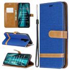 For Xiaomi Redmi Note 8 Pro Color Matching Denim Texture Horizontal Flip Leather Case with Holder & Card Slots & Wallet & Lanyard(Royal Blue) - 1