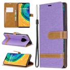 For Huawei Mate 30 Pro Color Matching Denim Texture Horizontal Flip Leather Case with Holder & Card Slots & Wallet & Lanyard(Purple) - 1