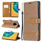 For Huawei Mate 30 Pro Color Matching Denim Texture Horizontal Flip Leather Case with Holder & Card Slots & Wallet & Lanyard(Brown) - 1