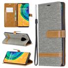 For Huawei Mate 30 Pro Color Matching Denim Texture Horizontal Flip Leather Case with Holder & Card Slots & Wallet & Lanyard(Grey) - 1