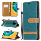 For Huawei Mate 30 Pro Color Matching Denim Texture Horizontal Flip Leather Case with Holder & Card Slots & Wallet & Lanyard(Green) - 1