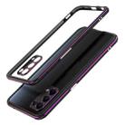 Aurora Series Lens Protector + Metal Frame Protective Case For OPPO Reno5(Black Purple) - 1